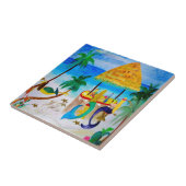 Zeemeermin Strand Tiki Bar Kunst Tegeltje (Zijkant)
