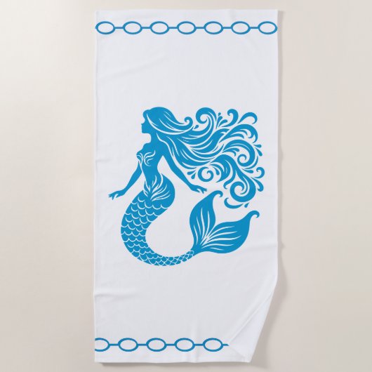 Zeemeermin strandhanddoek strandlaken (Voorkant)