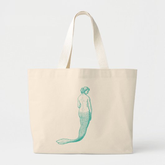 Zeemeermin Strandtas Grote Tote Bag (Voorkant)