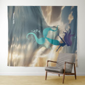 Zeemeermin Sunrise Ocean gepersonaliseerd wandtapi Wandkleed (In Situ (horizontaal))