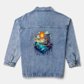 Zeemeermin Surreal Onderbewuste Zongekust Ochtend Denim Jacket (Achterkant)