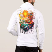 Zeemeermin Surreal Onderbewuste Zongekust Ochtend Hoodie (Achterkant)