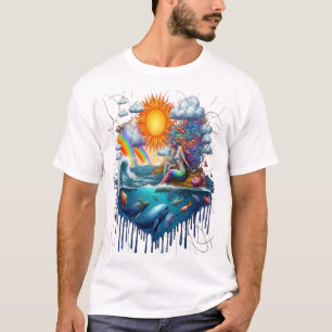 Zeemeermin Surreal Onderbewuste Zongekust Ochtend T-shirt