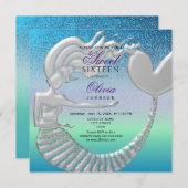 Zeemeermin Sweet 16 Verjaardag Kaart (Voorkant / Achterkant)