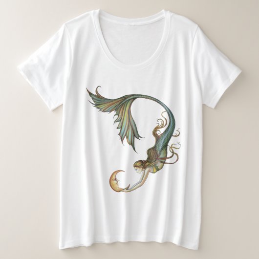 Zeemeermin T-shirt Deep Zee Moon van Molly Harriso (Design voorkant)