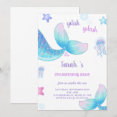 Zeemeermin Tale Verjaardag uitnodiging (Voorkant / Achterkant)