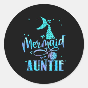 Zeemeermin tante grappige tante vrouwen familie bi ronde sticker