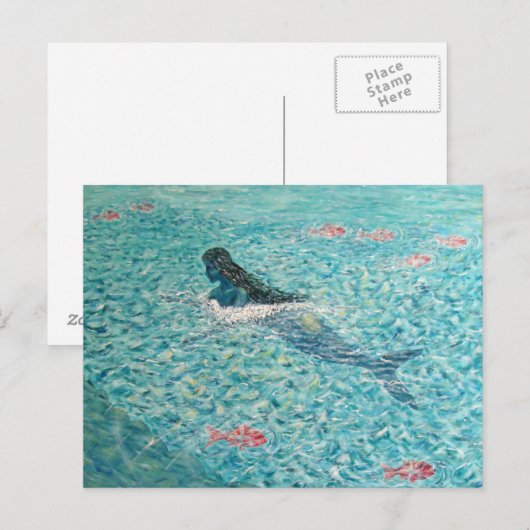 Zeemeermin tegen de Tide Briefkaart (Voorkant / Achterkant)
