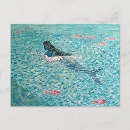 Zeemeermin tegen de Tide Briefkaart (Voorkant)