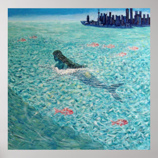 Zeemeermin tegen de Tide Poster