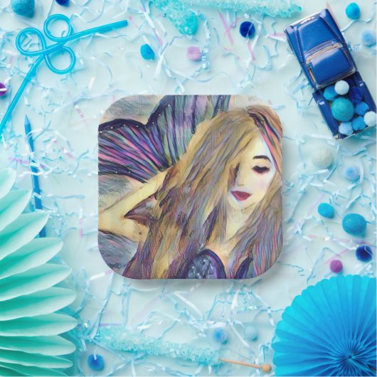 Zeemeermin thema feest aangepaste papieren borden bordje (Feest)