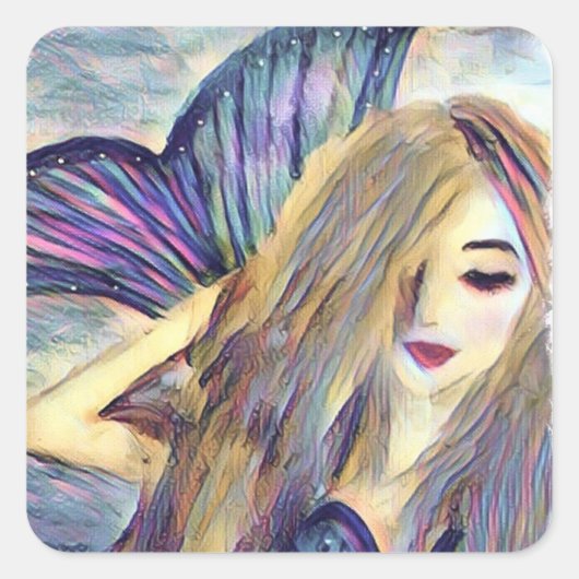 Zeemeermin thema feest aangepaste stickers (Voorkant)