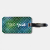 Zeemeermin thema Groenen en Goud Bagagelabel (Achterkant horizontaal)