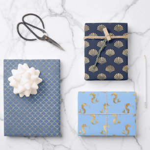 Zeemeermin thema onder het Zee Party Inpakpapier Vel