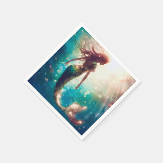 Zeemeermin thema partij aangepaste servetten (Hoek)