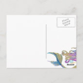 Zeemeermin thema verjaardagsfeestje briefkaart (Achterkant)