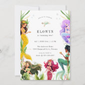 Zeemeermin thema verjaardagsfeestje kaart (Voorkant)