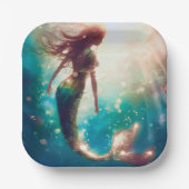 Zeemeermin themafeest aangepaste papieren borden bordje (Voorkant)