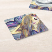 Zeemeermin themafeest aangepaste papieren borden kartonnen onderzetters (Schuin)