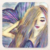 Zeemeermin themafeest aangepaste papieren borden kartonnen onderzetters (Voorkant)