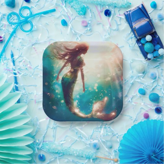 Zeemeermin themafeest aangepaste papieren borden papieren bordje (Feest)