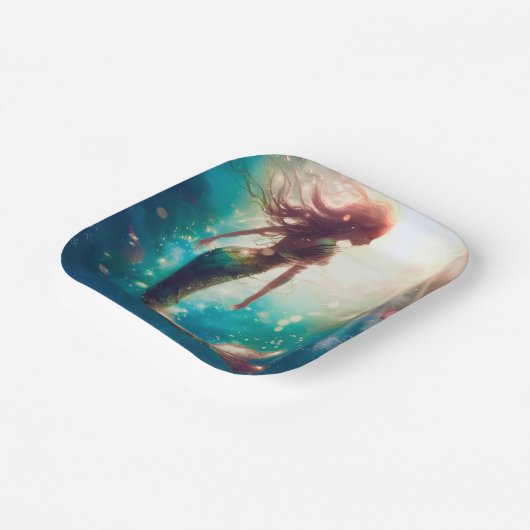 Zeemeermin themafeest aangepaste papieren borden papieren bordje (Gebogen)