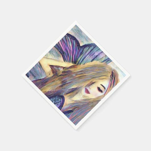 Zeemeermin themafeest aangepaste papieren borden servet (Hoek)