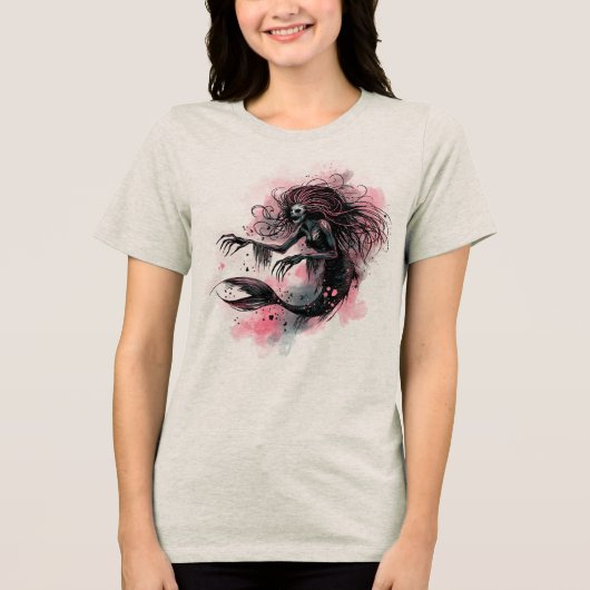 Zeemeermin Tri-Blend Shirt (Voorkant)