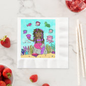  zeemeermin Tropisch Gewaardeerde verjaardag Servet (Insitu)