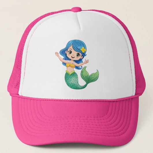 Zeemeermin Trucker Pet (Voorkant)