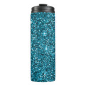 Zeemeermin Turquoise Blauw Glitter Thermosbeker (Voorkant)