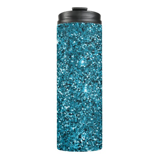 Zeemeermin Turquoise Blauw Glitter Thermosbeker (Voorkant)