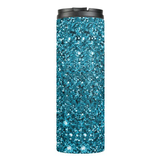 Zeemeermin Turquoise Blauw Glitter Thermosbeker (Achterkant)