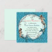 Zeemeermin Turquoise Blauwe Sweet 16 Verjaardagsui Kaart (Voorkant / Achterkant)