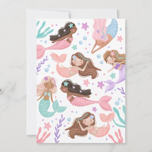 Zeemeermin Twee Het Zee Meisje Tweede Verjaardag Kaart (Achterkant)