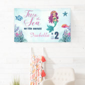 Zeemeermin Twee In Het Zee Meisjes 2e Verjaardagsf Spandoek (Insitu)