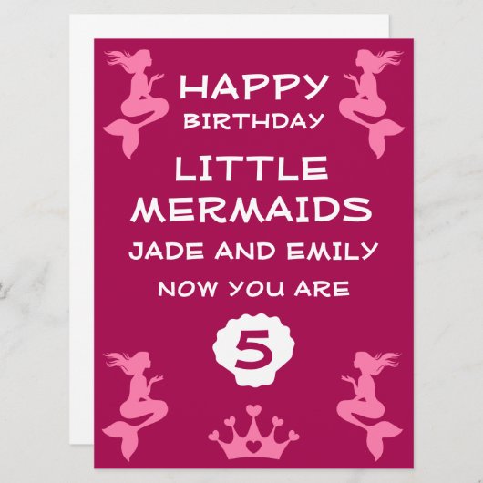 Zeemeermin tweelingzusters (Voorkant / Achterkant)