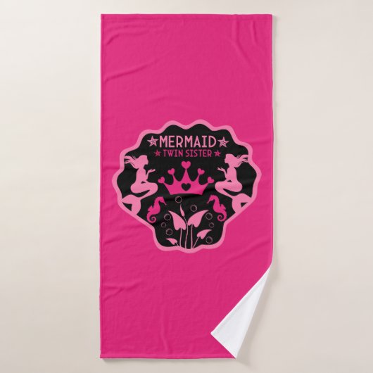 Zeemeermin tweelingzusters badhanddoek (Badhanddoek)
