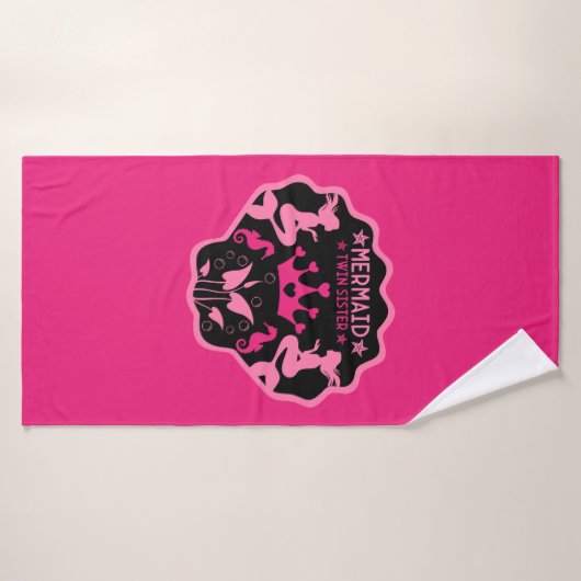Zeemeermin tweelingzusters badhanddoek (Badhanddoek)