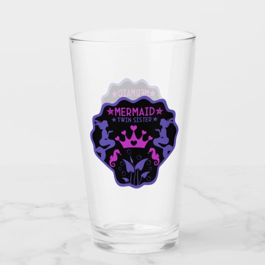 Zeemeermin tweelingzusters glas (Voorkant)