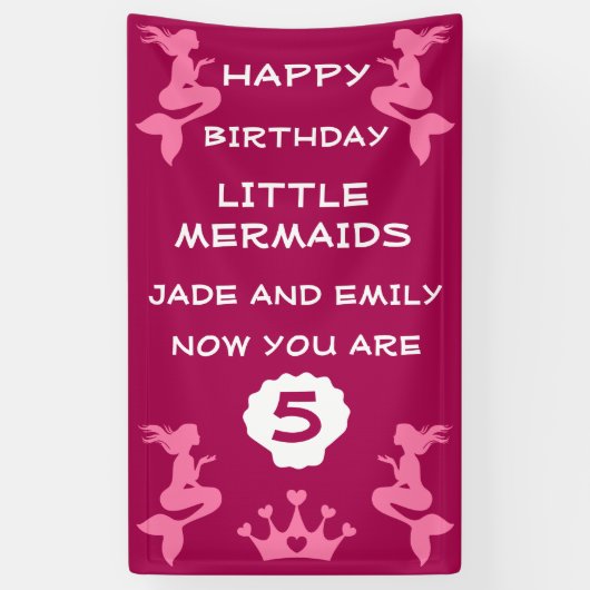 Zeemeermin tweelingzusters spandoek (Verticaal)