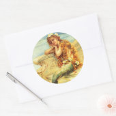 Zeemeermin uit de Vintage-tijd Ronde Sticker (Envelop)