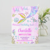 Zeemeermin Uitnodiging (Staand voorkant)