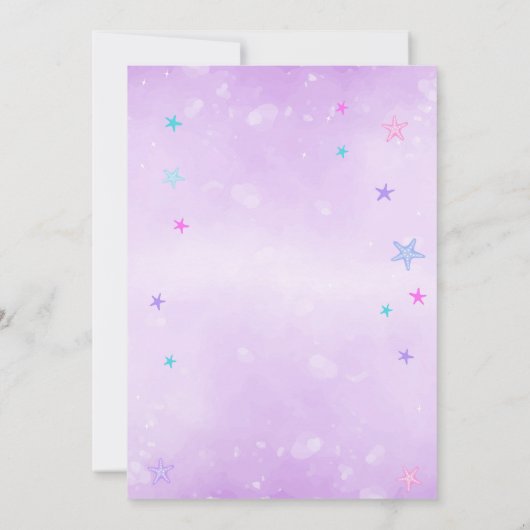 Zeemeermin-uitnodiging in waterverf kaart (Achterkant)