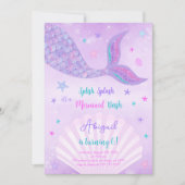 Zeemeermin-uitnodiging met waterverf kaart (Voorkant)