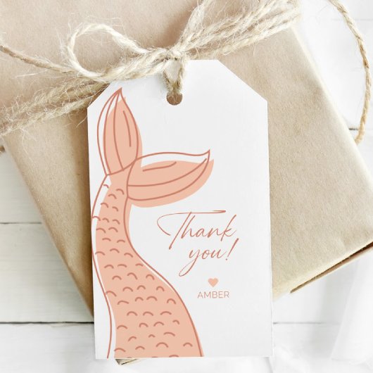 Zeemeermin Uitnodiging, Minimalistisch, Onder het  Cadeaulabel