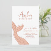 Zeemeermin Uitnodiging, Minimalistisch, Onder het  Kaart (Staand voorkant)