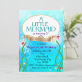 ZEEMEERMIN Uitnodiging voor verjaardagsfeest op he (Staand voorkant)