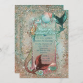 Zeemeermin uitnodigingen (Voorkant / Achterkant)