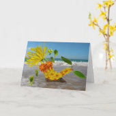 Zeemeermin Vakantie Kaart (Gele Bloem)